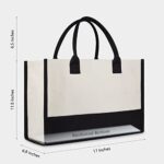 Monogrammed Initial Canvas Beach Tote for Women