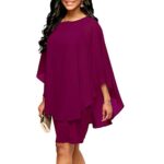 Closhion Women's Plus Size Chiffon Party Midi Dress