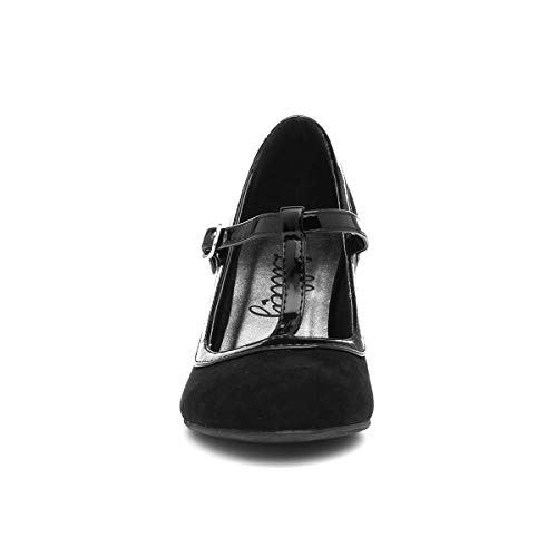 Lilley Vicky Women's Black Faux Suede Court Shoe