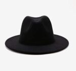Upstore Womens Black Wide Brim Fedora Hat