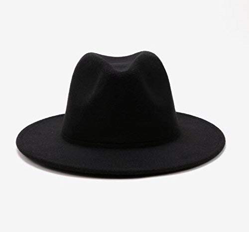 Upstore Womens Black Wide Brim Fedora Hat