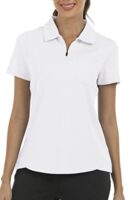 MoFiz Women's Short Sleeve Polo Shirt with 1/4 Zipper