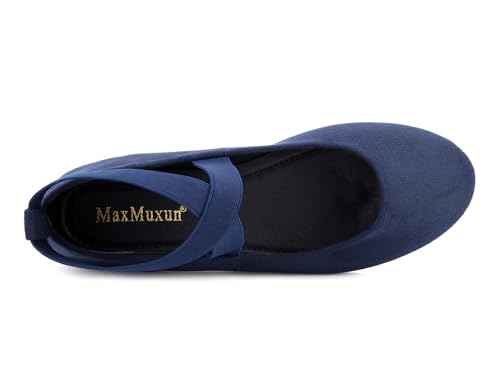 MaxMuxun Women's Ballerina Elastic Strap Pumps