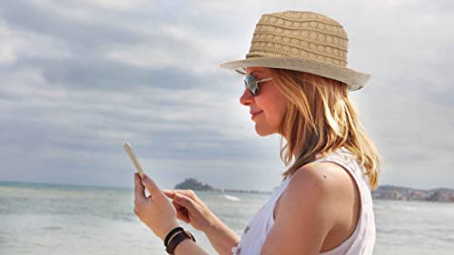 KorhLeoh Women's Lace Straw Fedora Hat for Summer