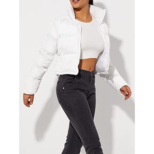 Hujoin Women's Lightweight Winter Crop Puffer Jacket