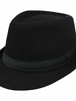 Unisex Classic Felt Trilby Hat - Black