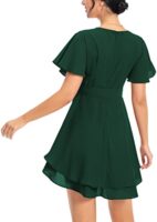 PCEAIIH Women's Short Sleeve V-Neck Skater Dress