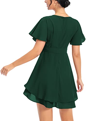 PCEAIIH Women's Short Sleeve V-Neck Skater Dress