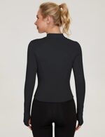 IECCP Womens Long Sleeve Yoga Crop Top with Thumb Holes