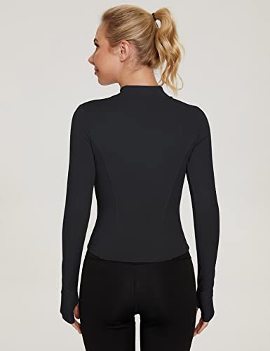 IECCP Womens Long Sleeve Yoga Crop Top with Thumb Holes