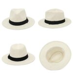 GEMVIE 2Pcs Summer Straw Panama Hat for Women & Men