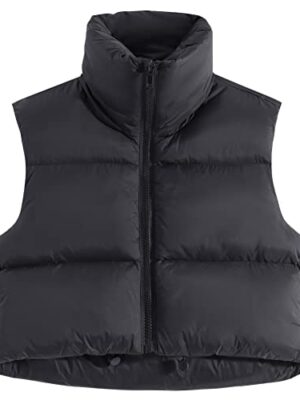 Fuinloth Women's Lightweight Padded Cropped Vest