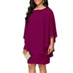 Closhion Women's Plus Size Chiffon Party Midi Dress