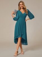 Ever-Pretty Women's Chiffon V Neck Midi Wedding Dress