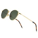 SUNGAIT Vintage Polarized Round Metal Sunglasses