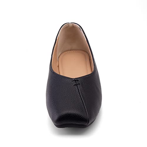 Bviennic Women's Slip-On Square Toe Flats
