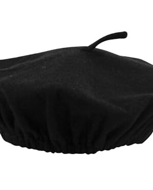 Men's Black French Beret Hat - One Size Fits Most