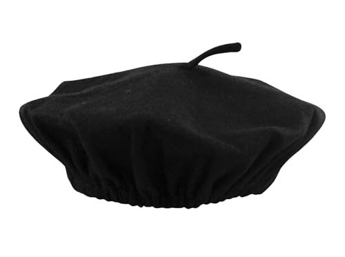 Men's Black French Beret Hat - One Size Fits Most