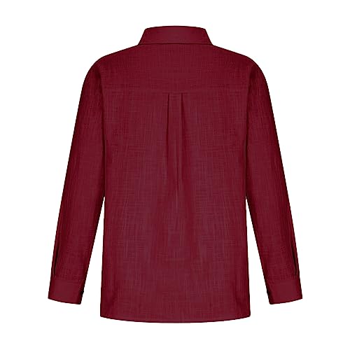 AMhomely Women's Floral Long Sleeve Blouse, Lapel Neck