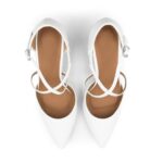 Women's Ankle Strap Low Heel Court Shoes - Large Size