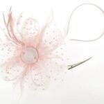 DRESHOW Fascinator Hat with Mesh, Ribbons, & Feathers