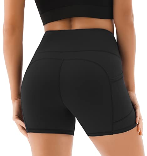 JOYSPELS Women's High Waist Gym Shorts with Pockets