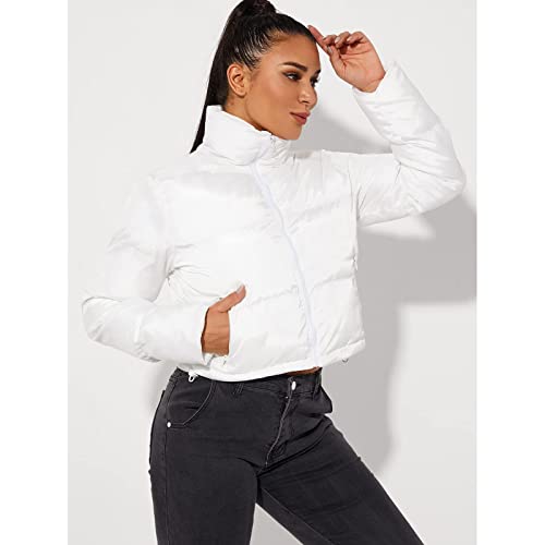 Hujoin Women's Lightweight Winter Crop Puffer Jacket