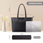 KALIDI Waterproof PU Tote Bag for Women, Large, Zipper