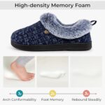 HomeTop Women's Cable Knit Slippers with Fuzzy Collar