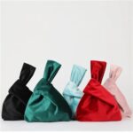 Knot Wrist Bag Silk Satin Vintage Handbag Totes
