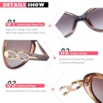 CGID Women's Polarised Retro Oversized UV400 Sunglasses