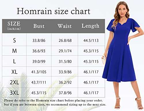 HomRain Ruffle Sleeve V-Neck Knee Length Dress