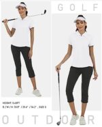 MoFiz Women's Short Sleeve Polo Shirt with 1/4 Zipper