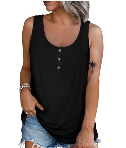 iChunhua Women's Sleeveless Button-Up Tank Top
