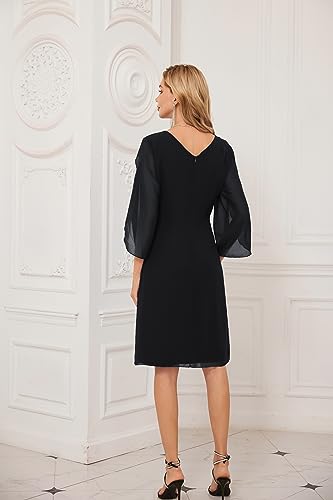 GRACE KARIN Women's Summer Chiffon 3/4 Sleeve Dress