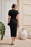 GRACE KARIN Women's Ruffle Sleeve Ruched Wrap Maxi Dress