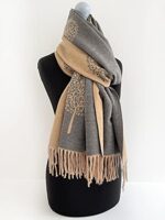 Cashmere Tree Life Reversible Scarf - Large Wrap, Warm