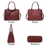 Aileese Women's PU Satchel Crossbody Handbag with Strap
