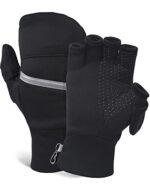 TrailHeads Convertible Running Mittens for Women, Black