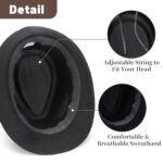 Geebuzz Classic Short Brim Fedora Hat with Feathers
