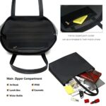 MEEGIRL Ladies PU Leather Tote Handbag with Zip (Black)