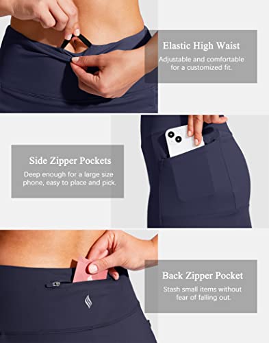 SANTINY 48cm Golf Skorts with Zipper Pockets for Women