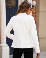 Vetinee Women's One Button Blazer with Pockets