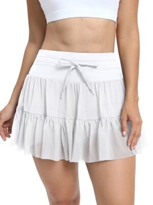 SUPERSUN Women's Yoga Skort with Pockets High Waist