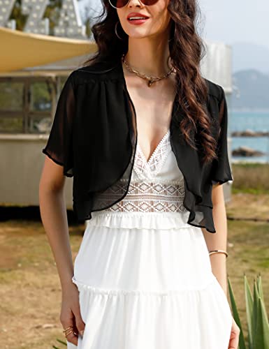 Aottori Women Bolero Shrug Chiffon Cropped Cardigan