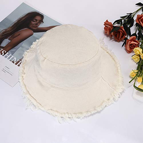 boderier Women's Summer Cotton Wide Brim Bucket Hat
