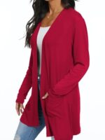 QIXING Womens Lightweight Long Sleeve Open Front Cardigan