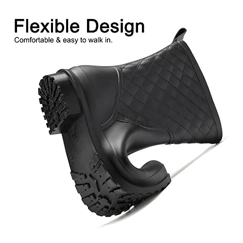 DREAM PAIRS Women's Mid Calf Waterproof Rain Boots