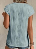 Gemulate Women's Short Sleeve Knit Blouse S-XXL