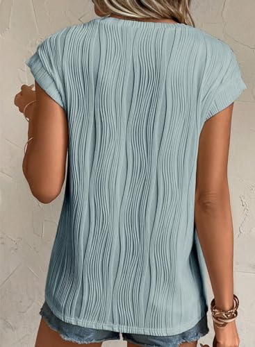 Gemulate Women's Short Sleeve Knit Blouse S-XXL
